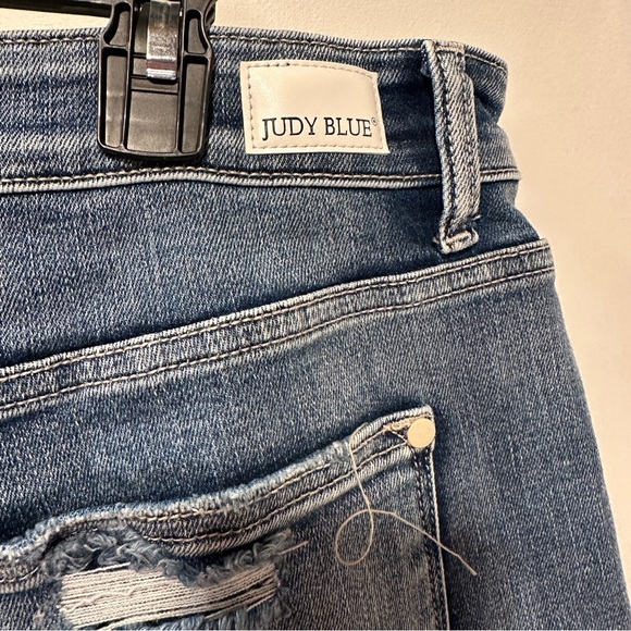 Judy Blue - Blue Jean Shorts with Distressed Look - Worn Once 3X - Picture 8 of 9